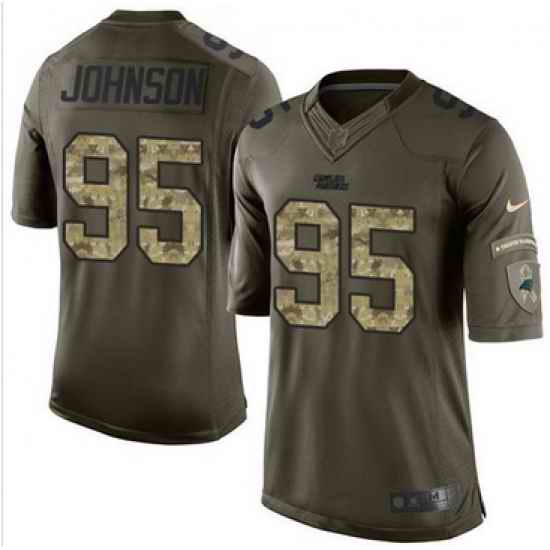 Nike Carolina Panthers #95 Charles Johnson Green Men 27s Stitched NFL Limited Salute to Service Jersey